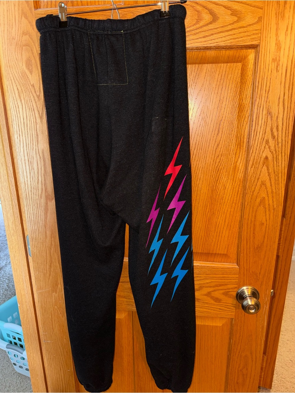Aviator Nation Black Rainbow Lightning Bolt Hoodie & Jogger SET RARE - Picture 4 of 7